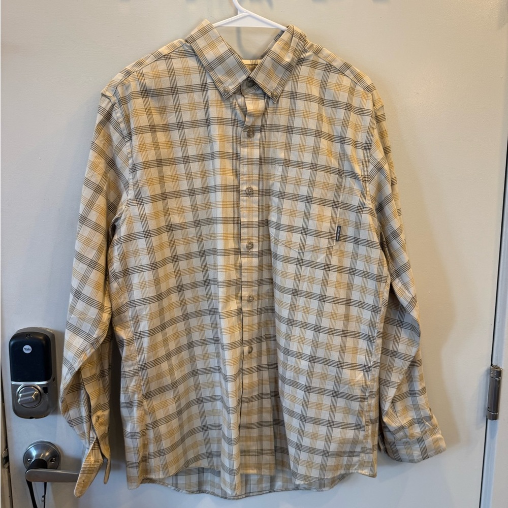 Men's Beige Checkered Shirt